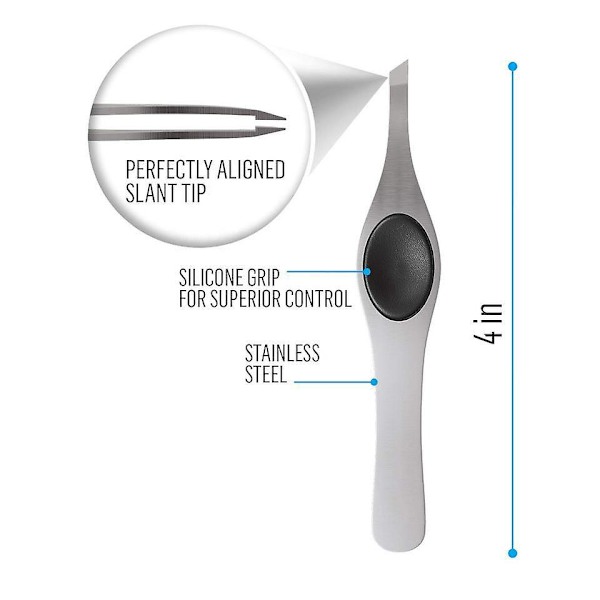 Precision Slantande Eyebrow-Pincetter för Kvinnor och Män - Professionella Pincetter för Eyebrow Pluckning, Inåtväxta Hår och Facial Hair Removal