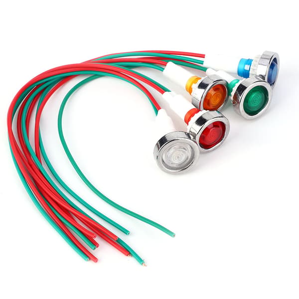 15 stk. DC12V 10mm LED Pilotlampe Strømindikatorlys med ledningskabel