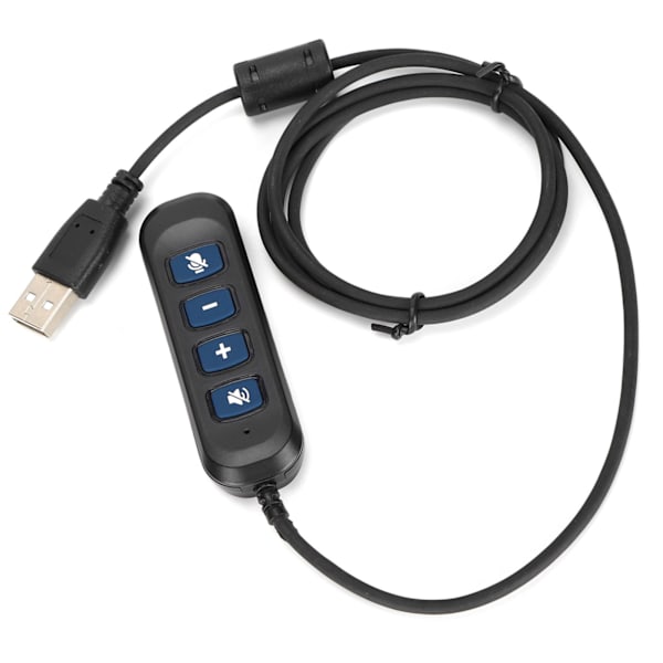 H901 USB-liitäntä QD-kaapeliadapteri säädettävällä äänenvoimakkuudella Call Center -kuulokemikrofonisovitin 3,5 mm:n kuulokemikrofonilaitteille sininen