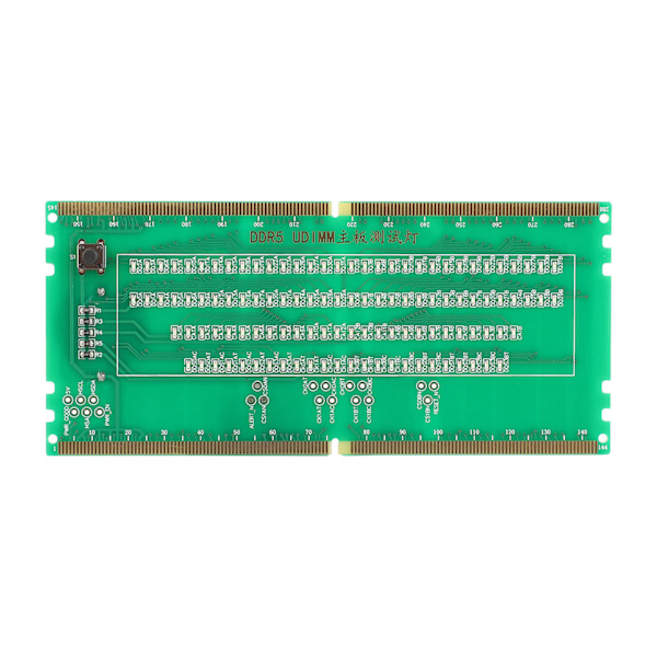 DDR5 RAM-hukommelsesspor-testkort med LED-lys, bærbar til PC-hovedkort RAM-hukommelsesvedligeholdelse, grøn