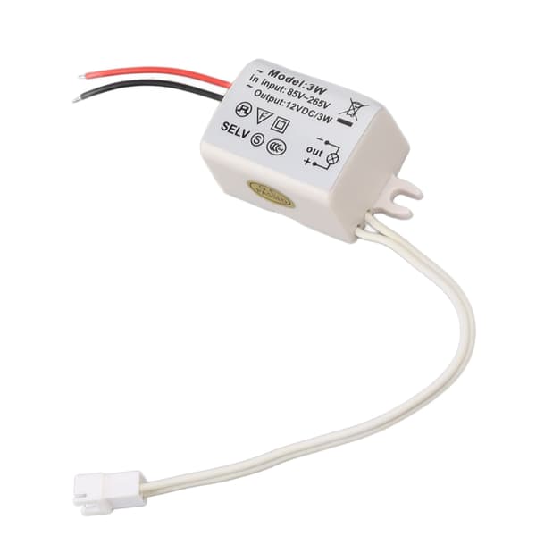 LED-driver strømadapter DC12V 3W Kompakt overspenningsbeskyttelse for LED-strips, LED-pærer, industrilamper