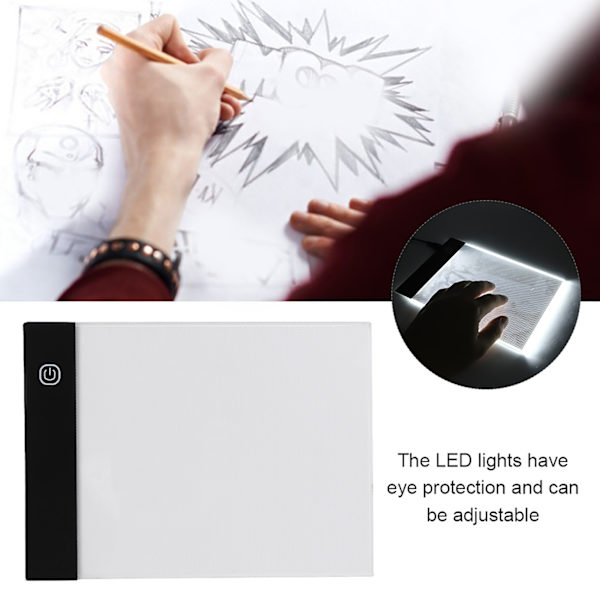 A5-kokoinen käsin piirrettävä LED-taulusetti, ultraohut kannettava 9 tuuman piirtotyökalu animaatioteollisuudelle (USB)