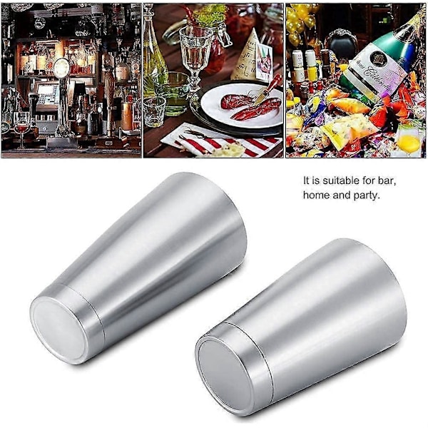 Robust cocktailshaker i rostfritt stål, barverktyg för hushållskök (Silver)