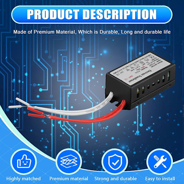 6 st Elektronisk Transformator 220V till 12V Adapter