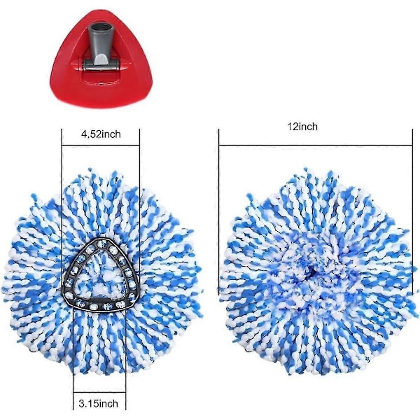 Mopin Vaihto-osa yhteensopiva O Rinse Clean Microfiber 2-Tank System -järjestelmän kanssa, Vaihda pyörivällä moppipohjalla