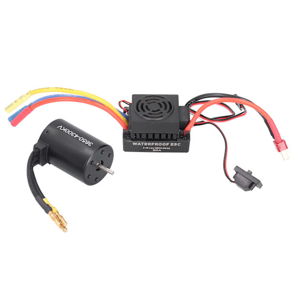 3650 Vattentät 4300KV Borstlös Motor 60A Borstlös ESC Tillbehörssats för 1/10 RC Bil