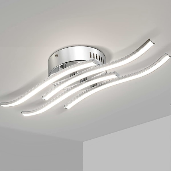 Moderni kaareva kattovalaisin, 24W LED-valaisin 4 sisäänrakennetulla LED-levyllä, luonnonvalkoinen 4000K.