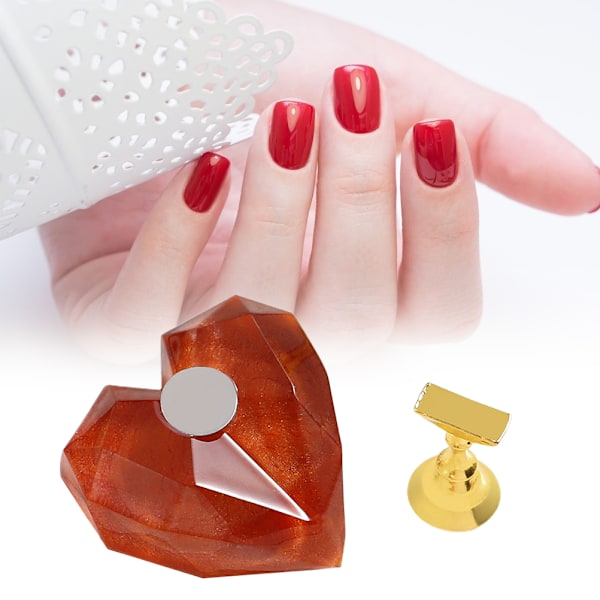 Magnetisk nagelhållare Manikyrövningsträningsdisplayställ Kristallhållare Legering Falska nagelspetsar Salong DIY Manikyrverktyg