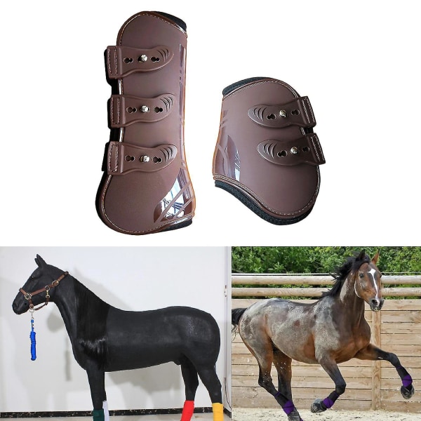 4 stk svedabsorberende hestesenestøvler til dressurridning, sort hestesportsudstyr
