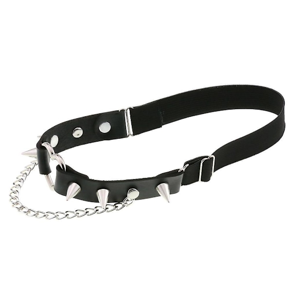 2 stk. Gothic Hjerte Elastisk Strømpebånd Justerbar Høj Elasticitet Punk Stil Nitter Design
