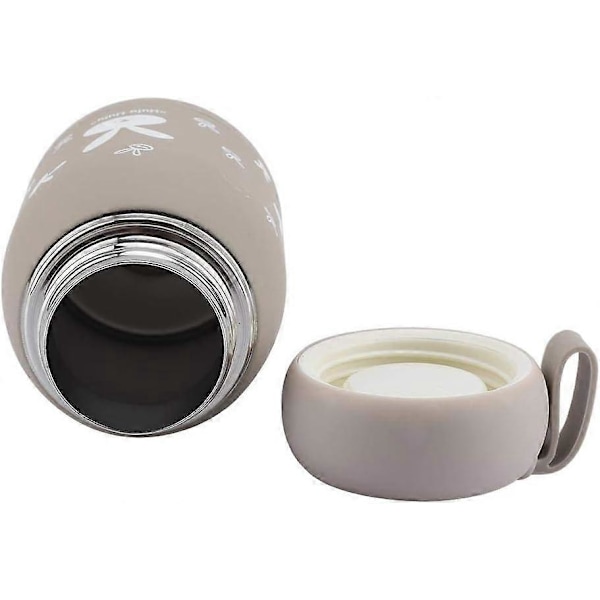 Vattenflaska för Barn, Kaffemugg i Rostfritt Stål med Sött Mönster, 335 ml (Brun)