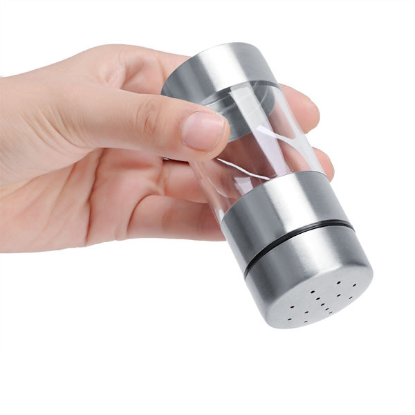 Krydderbeholder i rustfritt stål for salt, pepper og krydder