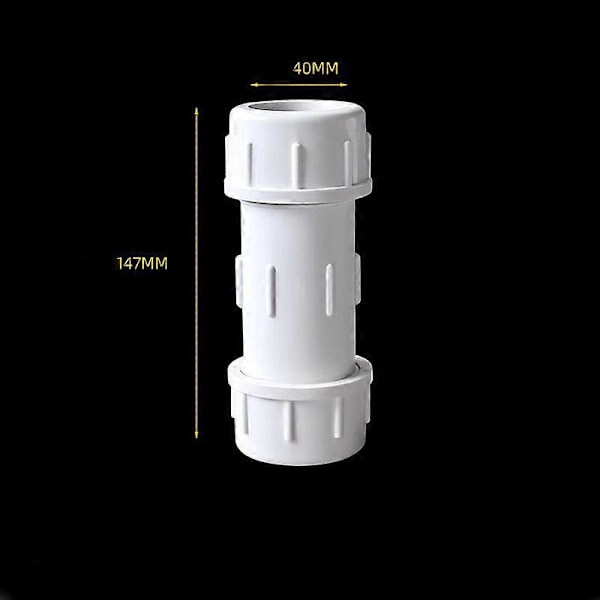 2 kpl PVC-vesijohtoputken liittimiä PVC-putkiliittimet PVC-putkiliitin Kasteluletku Liitin PVC-putkiliitin Valkoinen, 147 * 40 mm