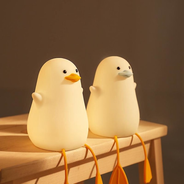 Gul Little Duck sengelampe med smartphoneholder og forsinket auto-sluk natlys