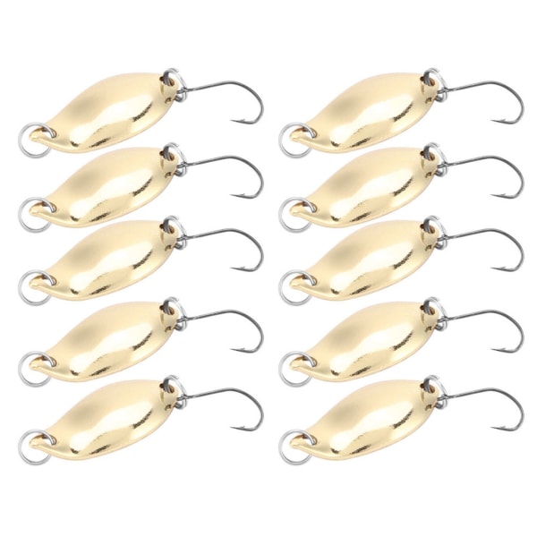 10 stk. Fiskestik Wobbler Lokkedyr SpoOn stil Kunstig Metal Lokkedyr Krog (Guld, 2,5g)