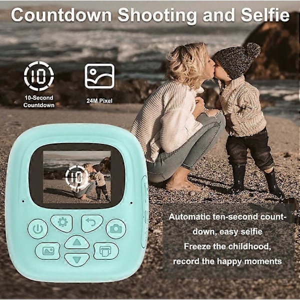 Kannettava tulostin, Mini tasku langaton Bluetooth lämpötulostin 6 rullalla tulostuspaperia Android iOS älypuhelimille, BT musteeton tulostuslahja