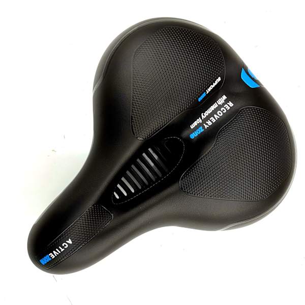 Cykelsadelskudde elastisk slitstark mjuk andningsbar mountainbikesadel dyna med reflexremsor blå