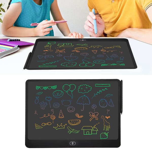 16 tommer elektronisk LCD-skriveplade Farverig tegne-doodle-plade-tablet til udendørs rejser sort