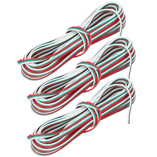 3 st 32,8ft 3-stifts förlängningskabel Ren koppartråd 22# Anslutningskabel för LED-remsa