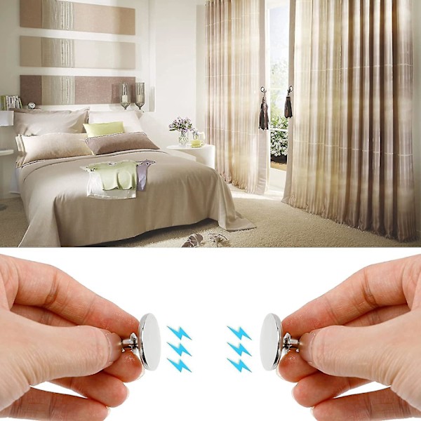 Magneettiset verhotangot - 10 kpl | Magneettikiinnitys valonhallintaan 20 mm