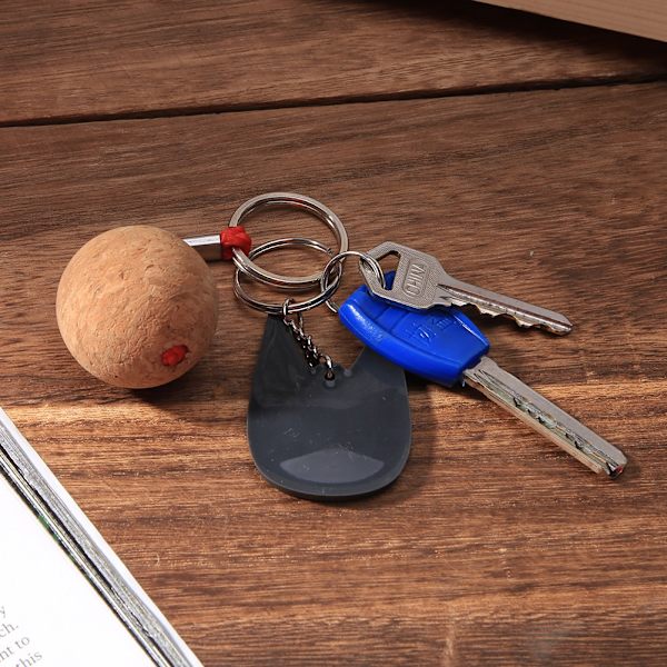 2 Stk Flydende Kork Nøglering Trækugle Nøglering Float Sejlbåd Kano Vandsport Tilbehør rødt reb