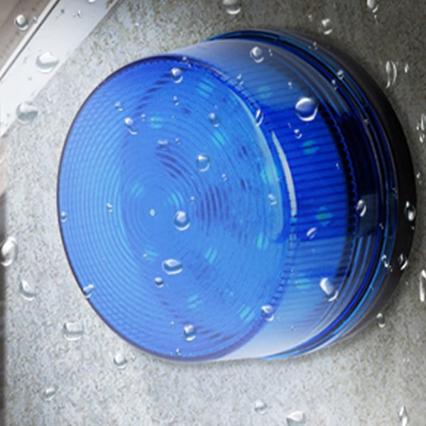 12V Blå LED Strobe Beacon Nødalarmvarselsignal Blinkende lys uten lyd