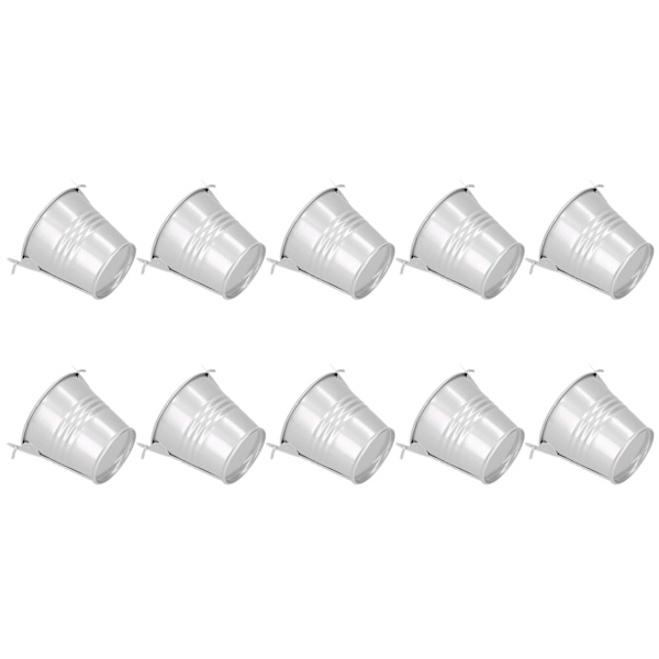 10 kpl Kukkaruukku Mini Mehikasvi Ruukku Pieni Metalliämpäri Sisä- Ja Ulkokoristeluun Hopea 4x5.5x6cm