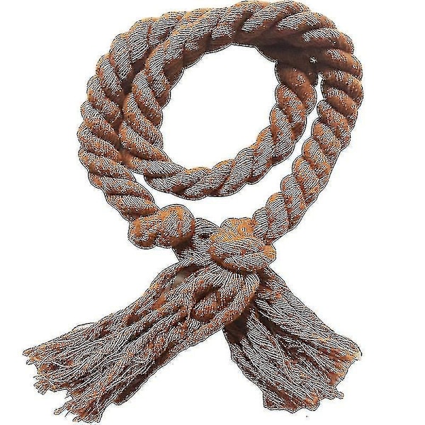 Solidfarget Bomulls- og Lintauet Gardinholdere - 2 stk Lys Kaffe