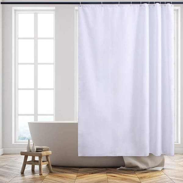 Vit 180x180cm. Mögelresistent Duschdraperi Tjockt Vattentätt Tyg Tvättbara Polyester Duschdraperier för Badkar eller Badrumskrokar