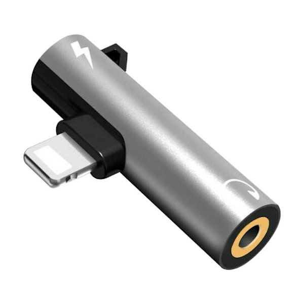 2 i 1 lydsplitteradapteroplader 3,5 mm AUX-øretelefonadapter til iPhone