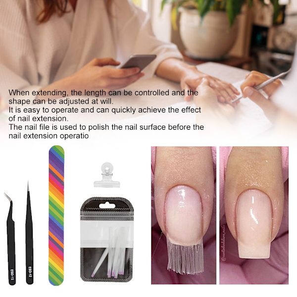 5 st Nagelförlängning Glasfiber Formning Clip Nagelfil Pincett Manikyr Verktyg Set
