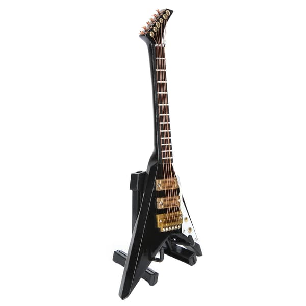 Elektrisk Guitar Model Sort Mini Musikinstrumenter Samling Gavepynt 14cm