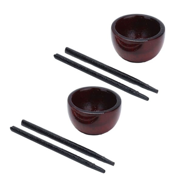 1:12 Dukkehus Skål og Spisesæt Miniature Redwood Retro Dukkehus Service til Dukkehus Køkken Spisestue