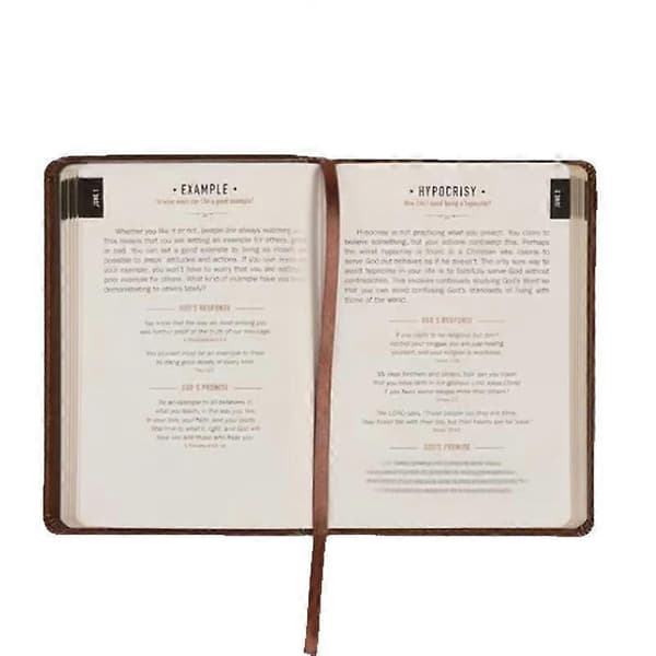365 Devotions for Men: One Minute With God | Brown Faux Leather Flexcover A