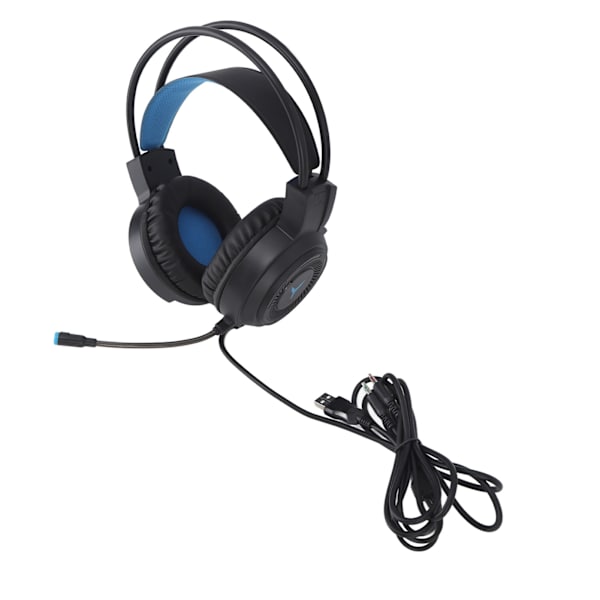 Gaming Headset RGB-belysning 7.1-kanals surroundlyd USB og 3,5 mm dobbel jack kablet gaming-hodetelefon for PC-konsoll bærbar PC svart