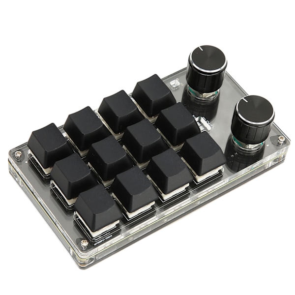 12-tangenters mekaniskt tangentbord stödjer trådbunden USB trådlös Bluetooth DIY programmerbar röd switch makro tangentbord med 2 knappar för spel