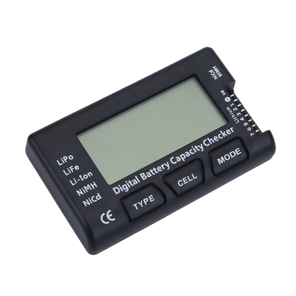 Digital batterikapasitetssjekker Spenningstesterdetektor for LiPo Li-ion LiFe NiMH/NiCd-batteri