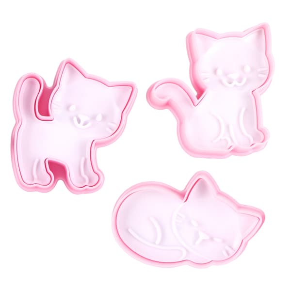 3 st tecknade kattformade kakformar DIY bakformar för kex Bakningstillbehör