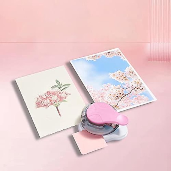 Hörnrundare Stans Papper Hantverk för Hemmakontor Presentetiketter Korttillverkning (Rosa)