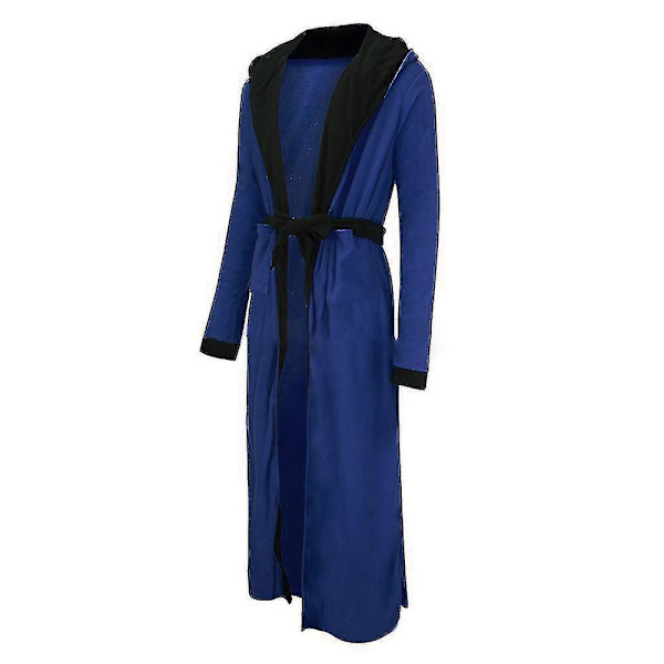Hupullinen miesten fleece-aamutakki yöasu 4XL tummansininen musta