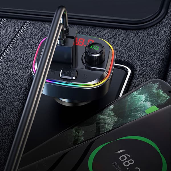 Bil Bluetooth-spelare Dubbel USB-port Typ C-gränssnitt Överspänningsskydd MP3-musikspelare för fordon