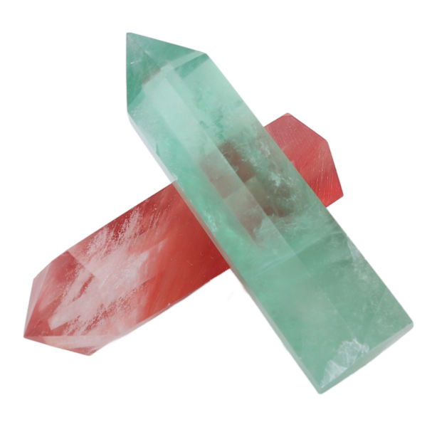 Naturlig kristall set hexagonala prismor Unicuspid Enkelpunkt för terapi Meditation Yoga Heminredning