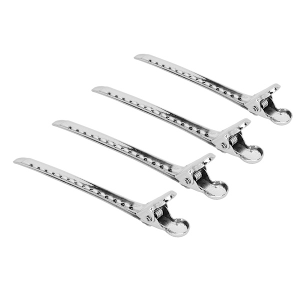 12 st Duck Billed Hårklämmor Stor öppningsvinkel Tätare Spännkraft Bekväm Praktisk Slitstark Frisyr ToolSilver