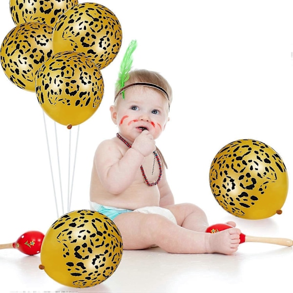 Dww-100 Stk. Leopard Latex Balloner Gupard Balloner Jungle Dyreballoner til Festartikler til Zoo Safari Dyredekoration