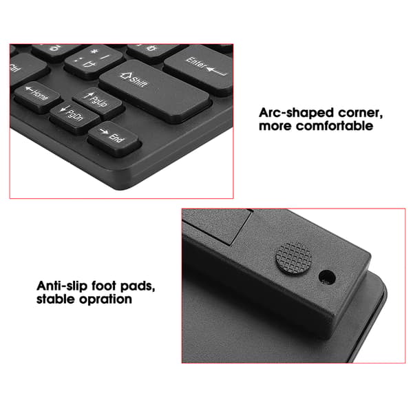 Mini japansk kablet tastatur USB-interface Desktop Lydløs Ultratynd 78 taster Computertilbehør