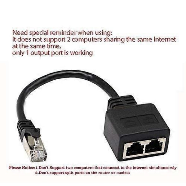Verkkojakajan sovitinkaapeli, 1 RJ45-pistoke 2 RJ45-liittimeen Verkko Y-jakajakaapeli luokan 5e Ethernetille, luokan 6 Ethernetille. (1 kpl)