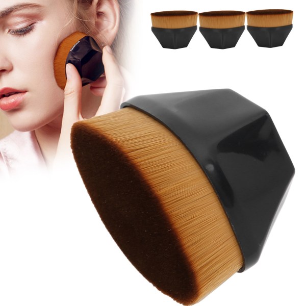 3 stk makeup flydende foundation børster Kosmetiske flade blush børster Kosmetiske børster Sort