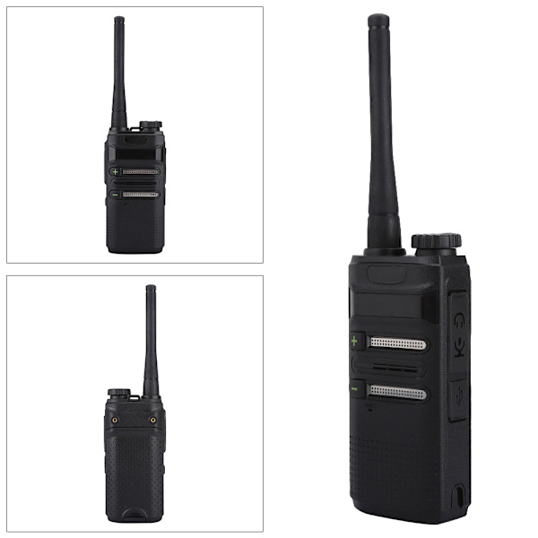 Bärbar handhållen tvåvägsradio 3W UHF 400-470MHZ 16 kanaler Walkie Talkie (EU-kontakt)