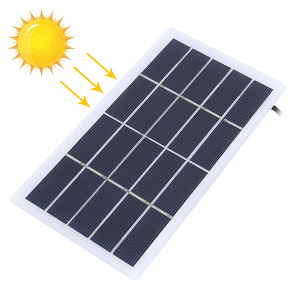 2W 5V Polysilicon Solpanel med DC-gränssnitt för laddning av 3,7V batteri för utomhuslampor