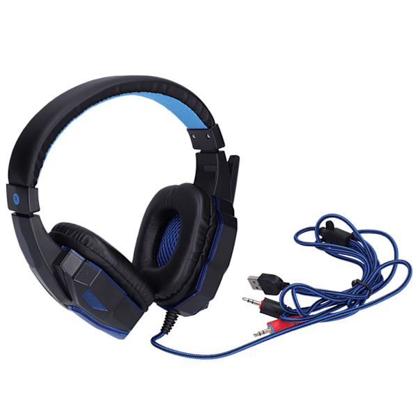 SY830MV‑PC Blå Gaming Headset Trådbundet Luminous Gaming Hörlurar för PC PS4 Controller